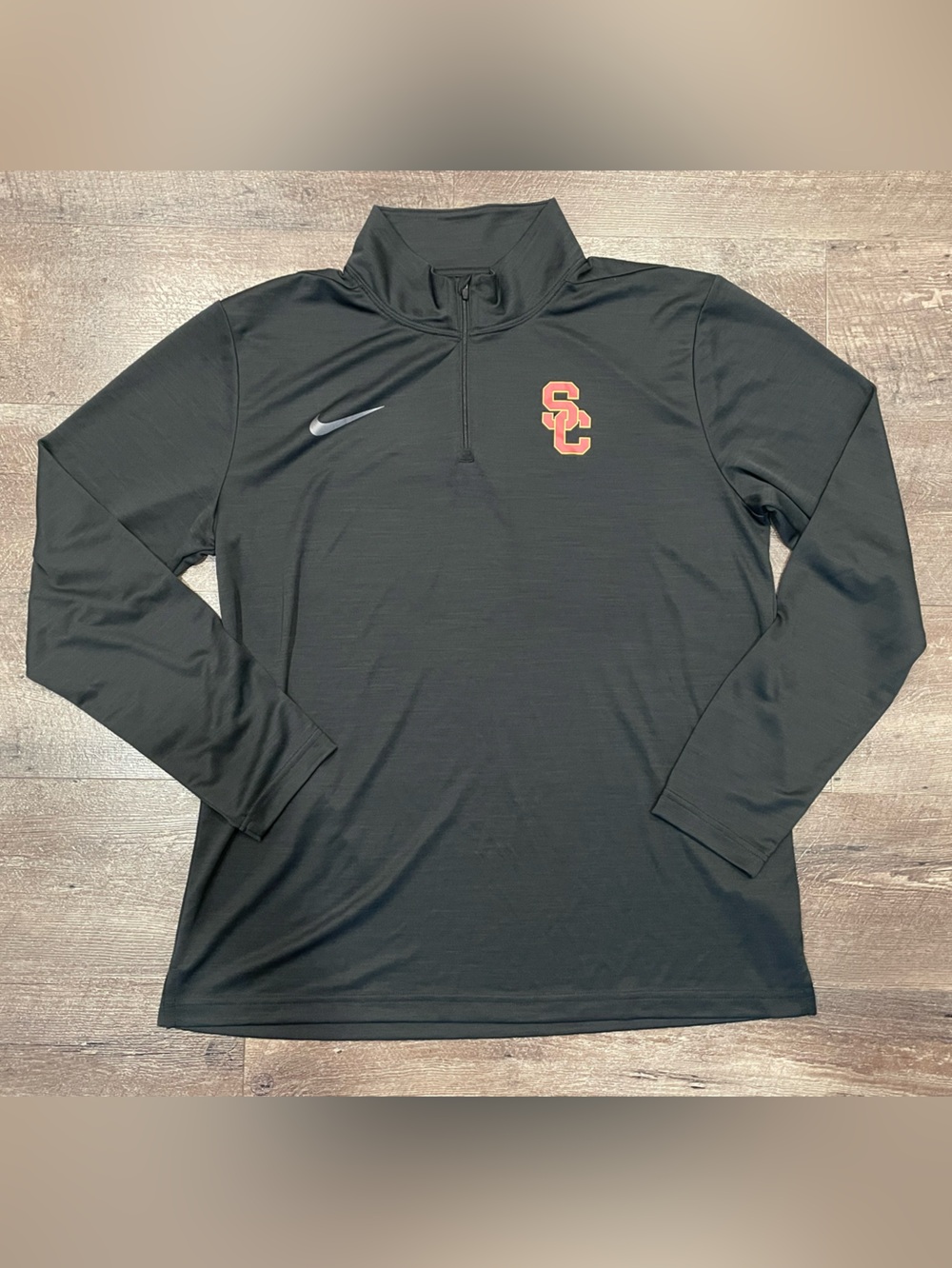 Nike Black Quarter-Zip Pullover Jacket with Red SC Logo Adult Size Large